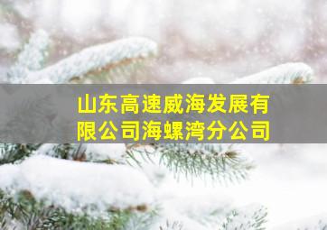 山东高速威海发展有限公司海螺湾分公司