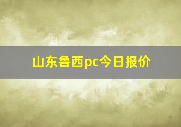 山东鲁西pc今日报价