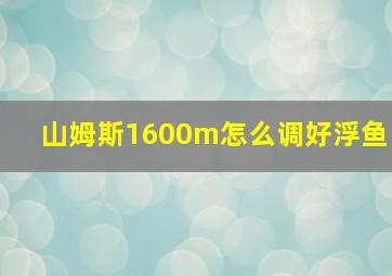 山姆斯1600m怎么调好浮鱼