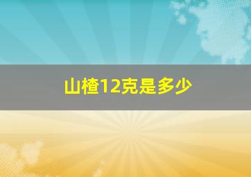 山楂12克是多少