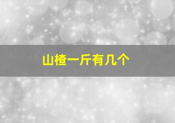 山楂一斤有几个