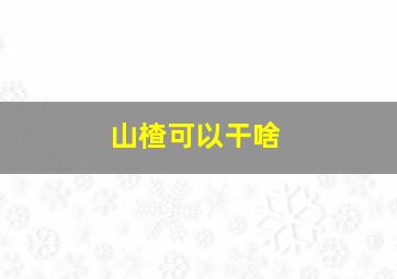 山楂可以干啥