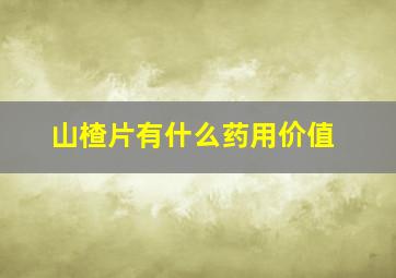 山楂片有什么药用价值