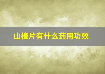 山楂片有什么药用功效