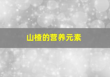 山楂的营养元素