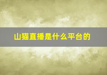 山猫直播是什么平台的