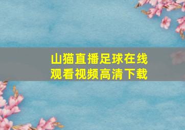 山猫直播足球在线观看视频高清下载