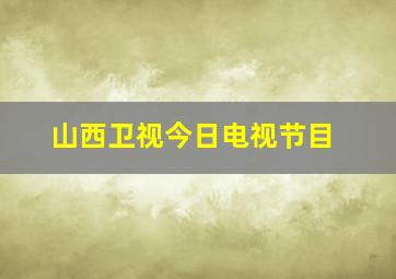 山西卫视今日电视节目