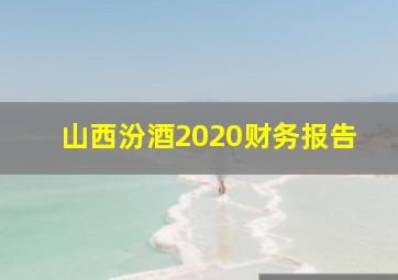 山西汾酒2020财务报告