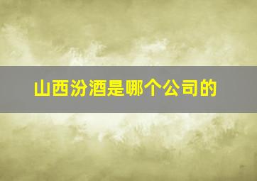 山西汾酒是哪个公司的