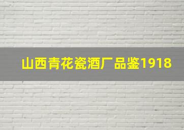 山西青花瓷酒厂品鉴1918