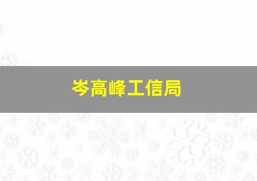 岑高峰工信局