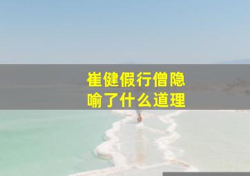 崔健假行僧隐喻了什么道理