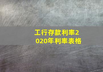 工行存款利率2020年利率表格