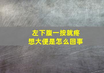 左下腹一按就疼想大便是怎么回事