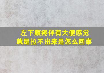 左下腹疼伴有大便感觉就是拉不出来是怎么回事