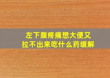 左下腹疼痛想大便又拉不出来吃什么药缓解