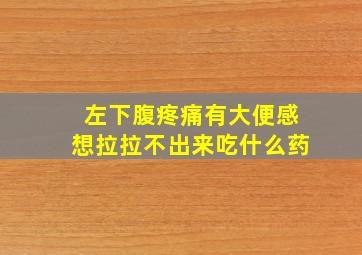 左下腹疼痛有大便感想拉拉不出来吃什么药