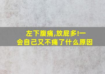 左下腹痛,放屁多!一会自己又不痛了什么原因