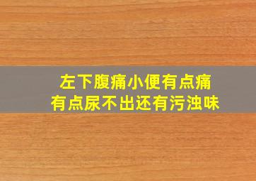 左下腹痛小便有点痛有点尿不出还有污浊味