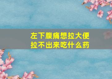 左下腹痛想拉大便拉不出来吃什么药