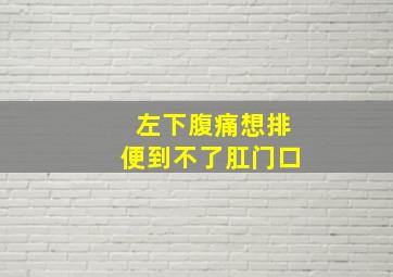 左下腹痛想排便到不了肛门口