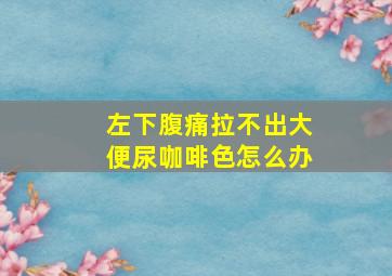 左下腹痛拉不出大便尿咖啡色怎么办