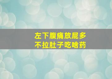 左下腹痛放屁多不拉肚子吃啥药