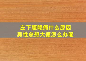 左下腹隐痛什么原因男性总想大便怎么办呢