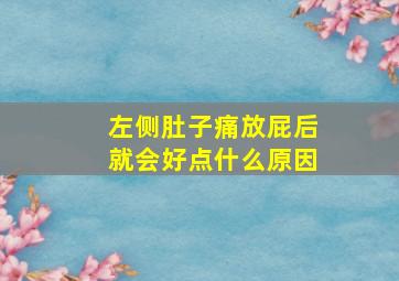 左侧肚子痛放屁后就会好点什么原因