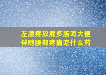 左腹疼放屁多肠鸣大便伴随腰部疼痛吃什么药