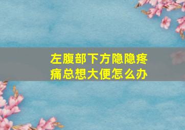 左腹部下方隐隐疼痛总想大便怎么办