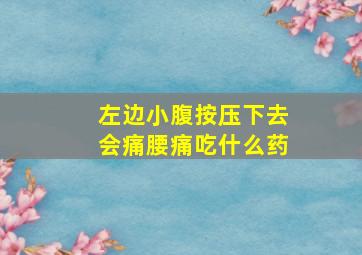 左边小腹按压下去会痛腰痛吃什么药