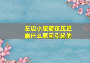 左边小腹痛按压更痛什么原因引起的