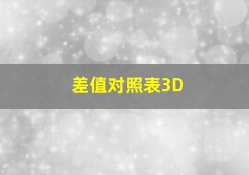 差值对照表3D