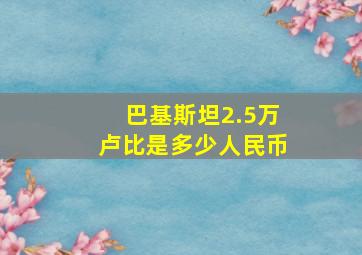 巴基斯坦2.5万卢比是多少人民币