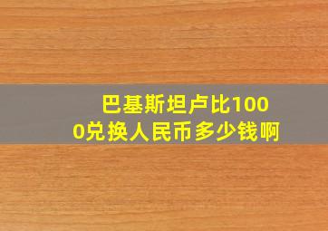 巴基斯坦卢比1000兑换人民币多少钱啊