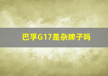 巴孚G17是杂牌子吗