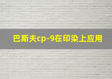 巴斯夫cp-9在印染上应用