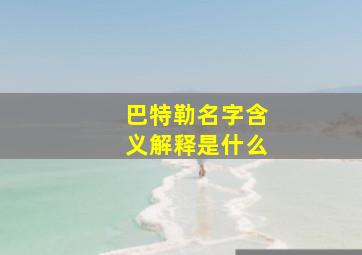 巴特勒名字含义解释是什么