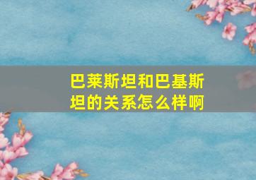 巴莱斯坦和巴基斯坦的关系怎么样啊