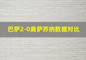 巴萨2-0奥萨苏纳数据对比