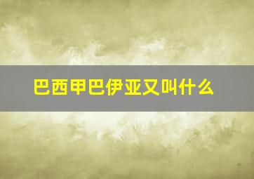 巴西甲巴伊亚又叫什么