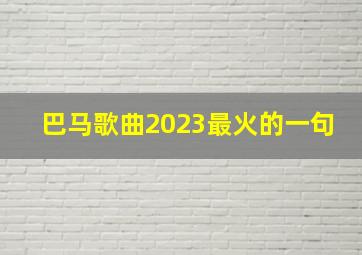 巴马歌曲2023最火的一句