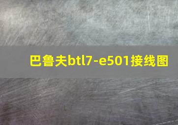 巴鲁夫btl7-e501接线图