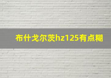 布什戈尔茨hz125有点糊