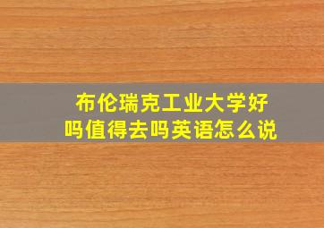 布伦瑞克工业大学好吗值得去吗英语怎么说