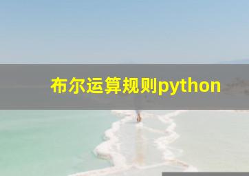 布尔运算规则python