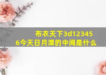 布衣天下3d123456今天日月潭的中间是什么