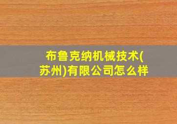 布鲁克纳机械技术(苏州)有限公司怎么样